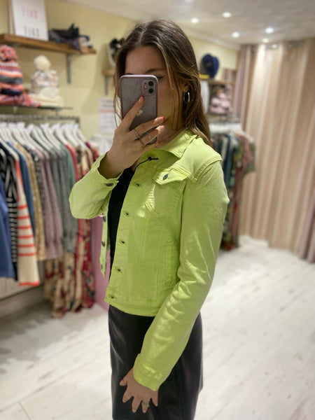 Denim Fitted Stretch Jacket | Lime