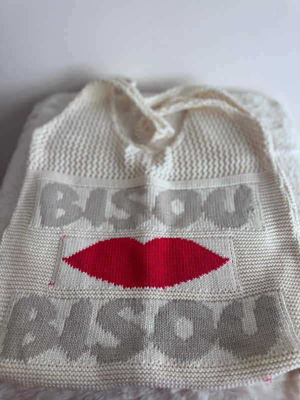 Bisou Bisou Knitted Shoulder Bag | Cream/Taupe