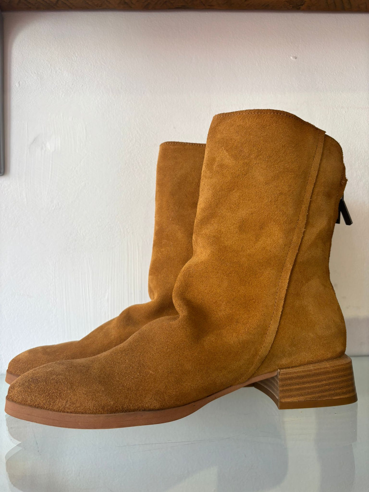 Felmini | Suede Slouch Western Boot | Sand