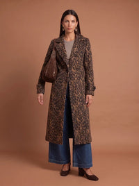 Leopard Faux Wool Coat