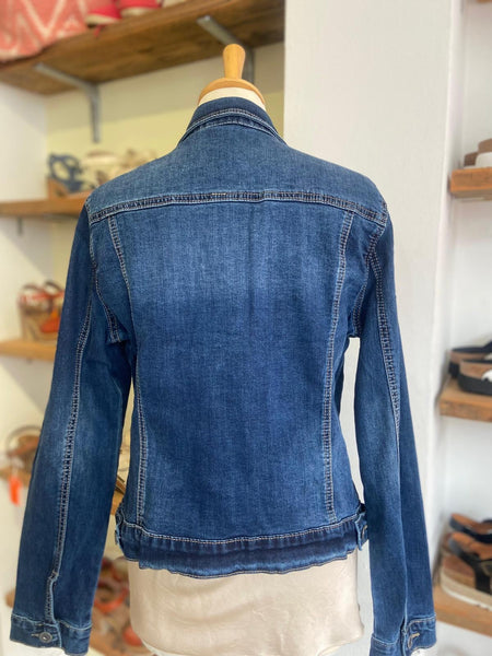 Denim Fitted Stretch Jacket | Indigo Wash