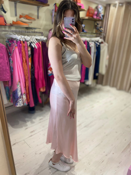 Aurora Satin Skirt | Light Pink