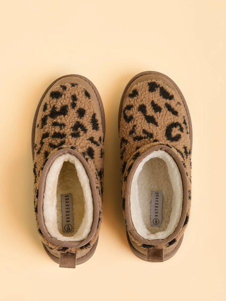 Winters Embrace Cosy Boot Slippers | Animal Print