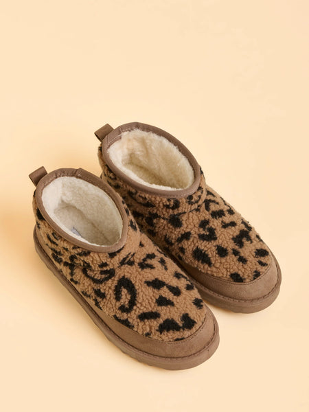 Winters Embrace Cosy Boot Slippers | Animal Print