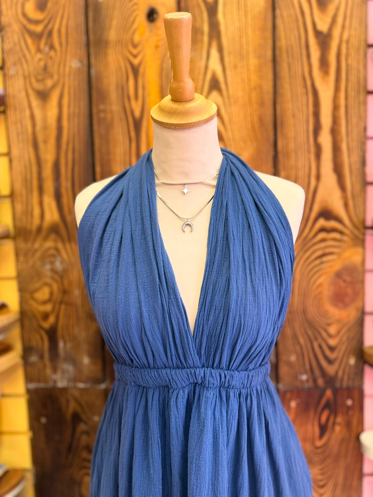 Cotton Infinity Dress | Mid Blue