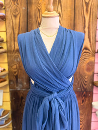 Cotton Infinity Dress | Mid Blue