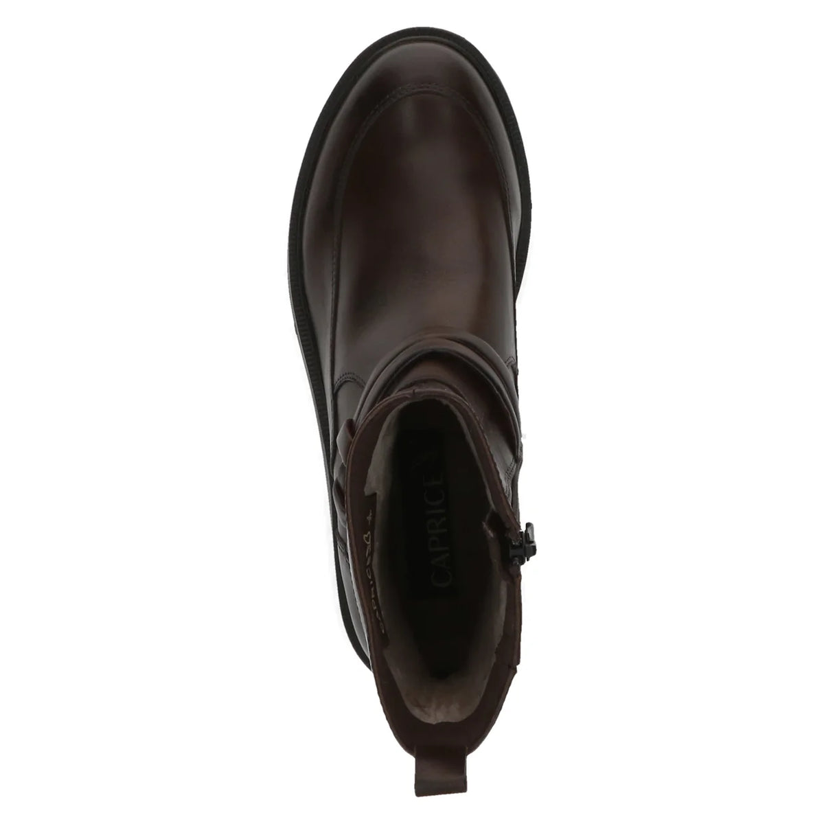 Caprice | 25420 Rugged styled Leather Short boot | Dark Brown