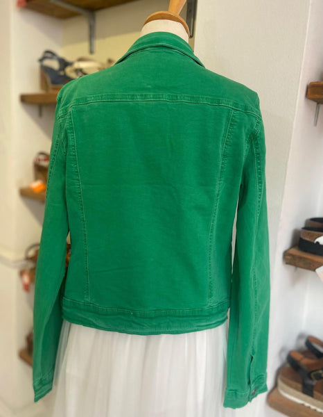 Denim Fitted Stretch Jacket | Bright Green