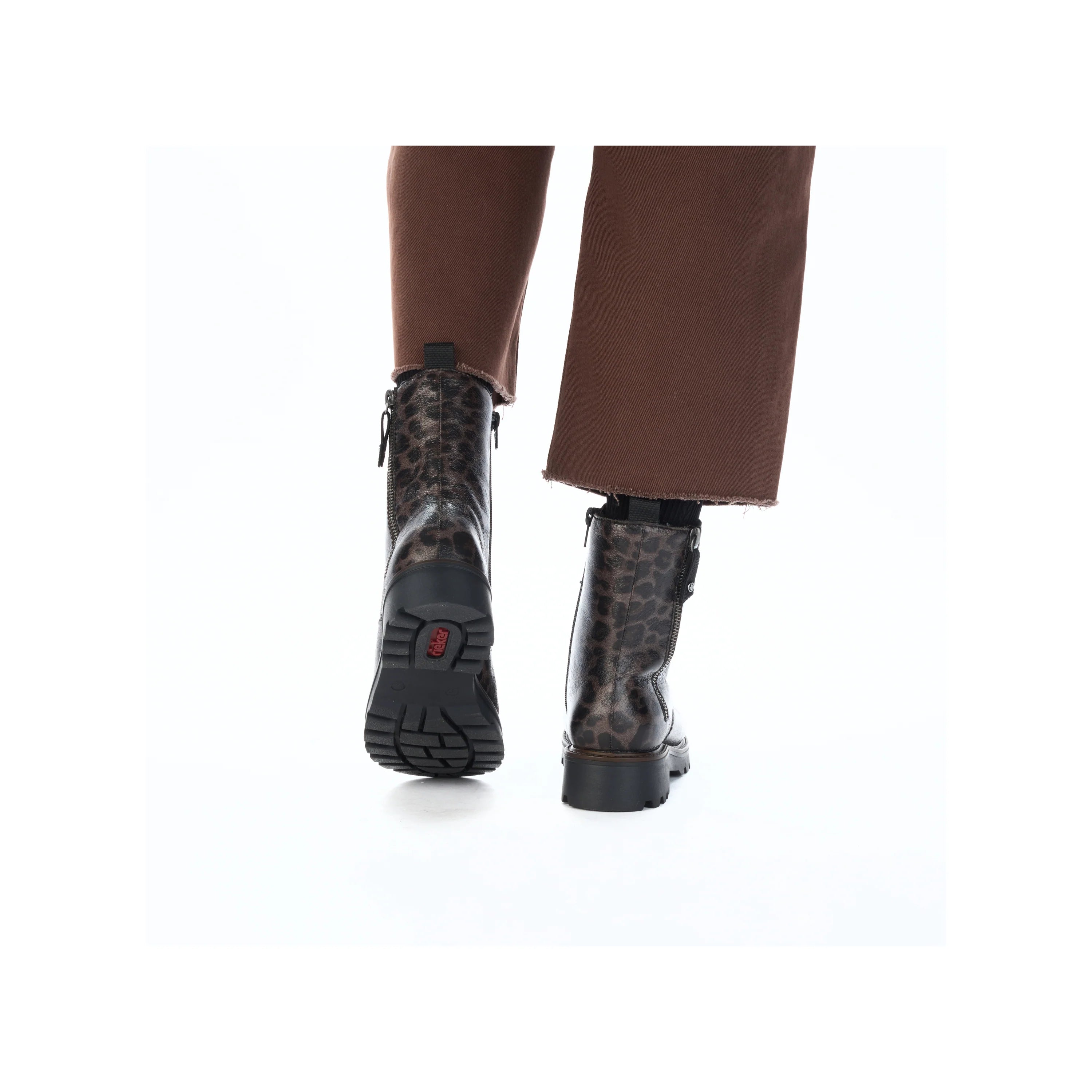 Rieker | 73210-42 | Leopard Ankle Boot | Grey Multi