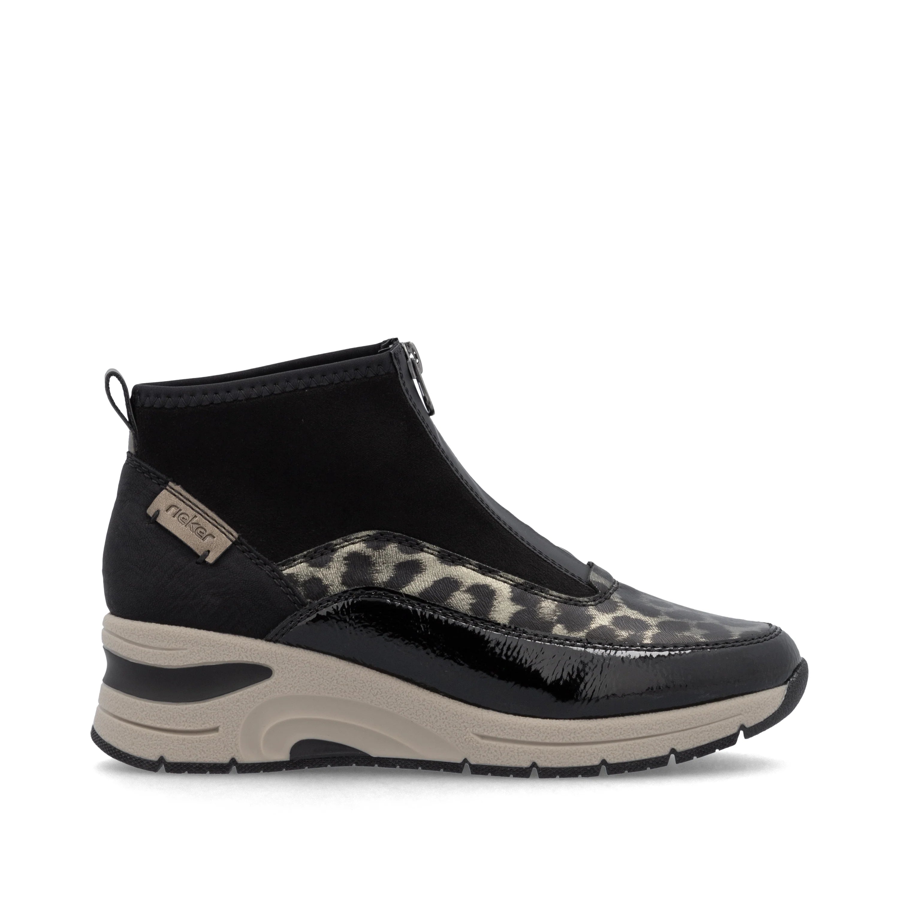Rieker | N9362-00 Zip Front Trainer Boot | Black Multi