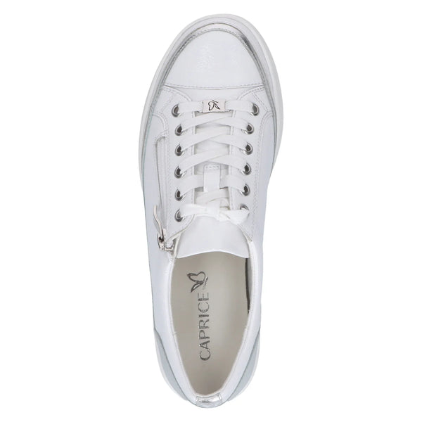 Caprice | 23706 | Zip - Up Trainer | Patent White