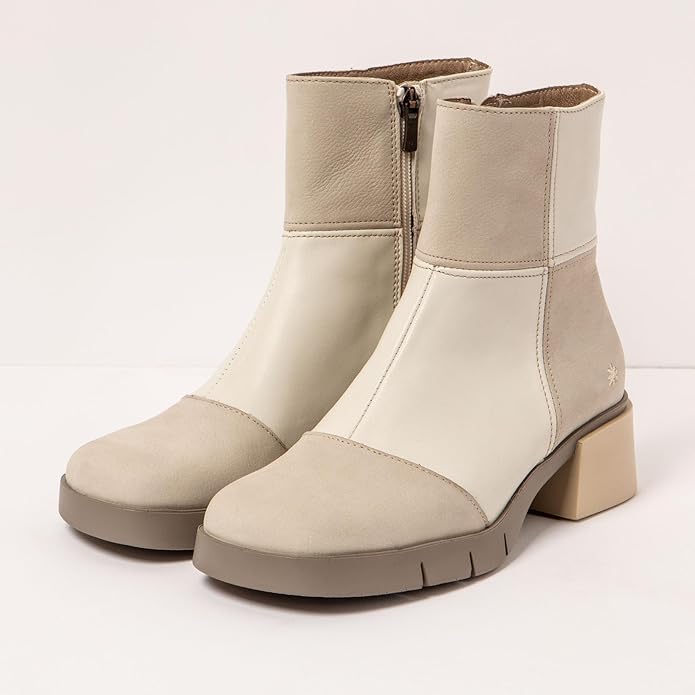 ART | Varsovia 1285 Retro Heeled Ankle Boot | Bone/Cream