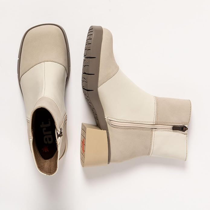 ART | Varsovia 1285 Retro Heeled Ankle Boot | Bone/Cream