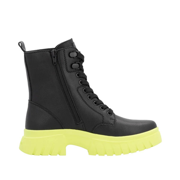 Rieker | Chunky Ankle Boot | W1870-01 | Black/Neon