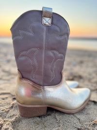 Felmini | Two Tone Cowboy Boots | Gold