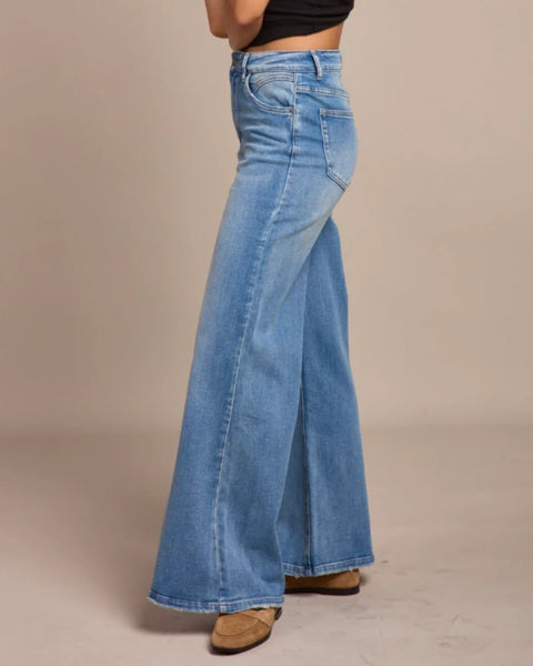 Toxik3 Wide Leg Flared Jean | Vintage Soft Wash