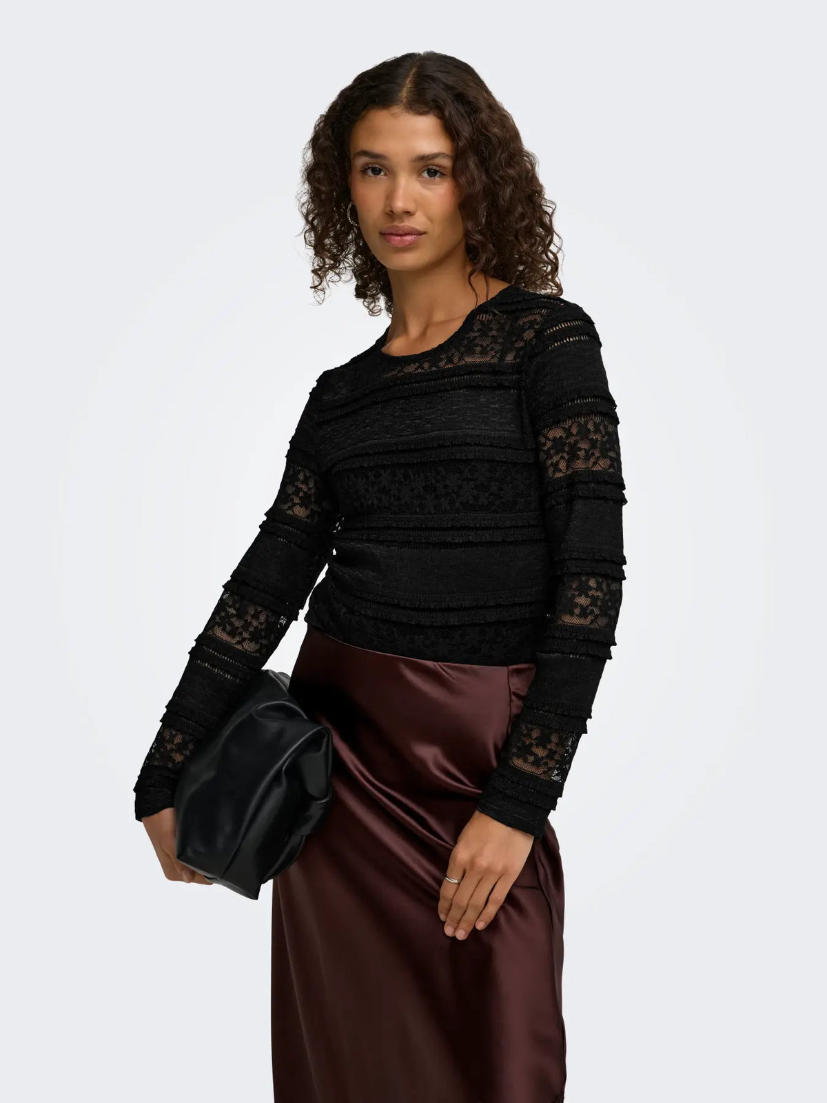 JDYSarah L/S Lace Top | Black