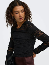 JDYSarah L/S Lace Top | Black