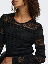 JDYSarah L/S Lace Top | Black