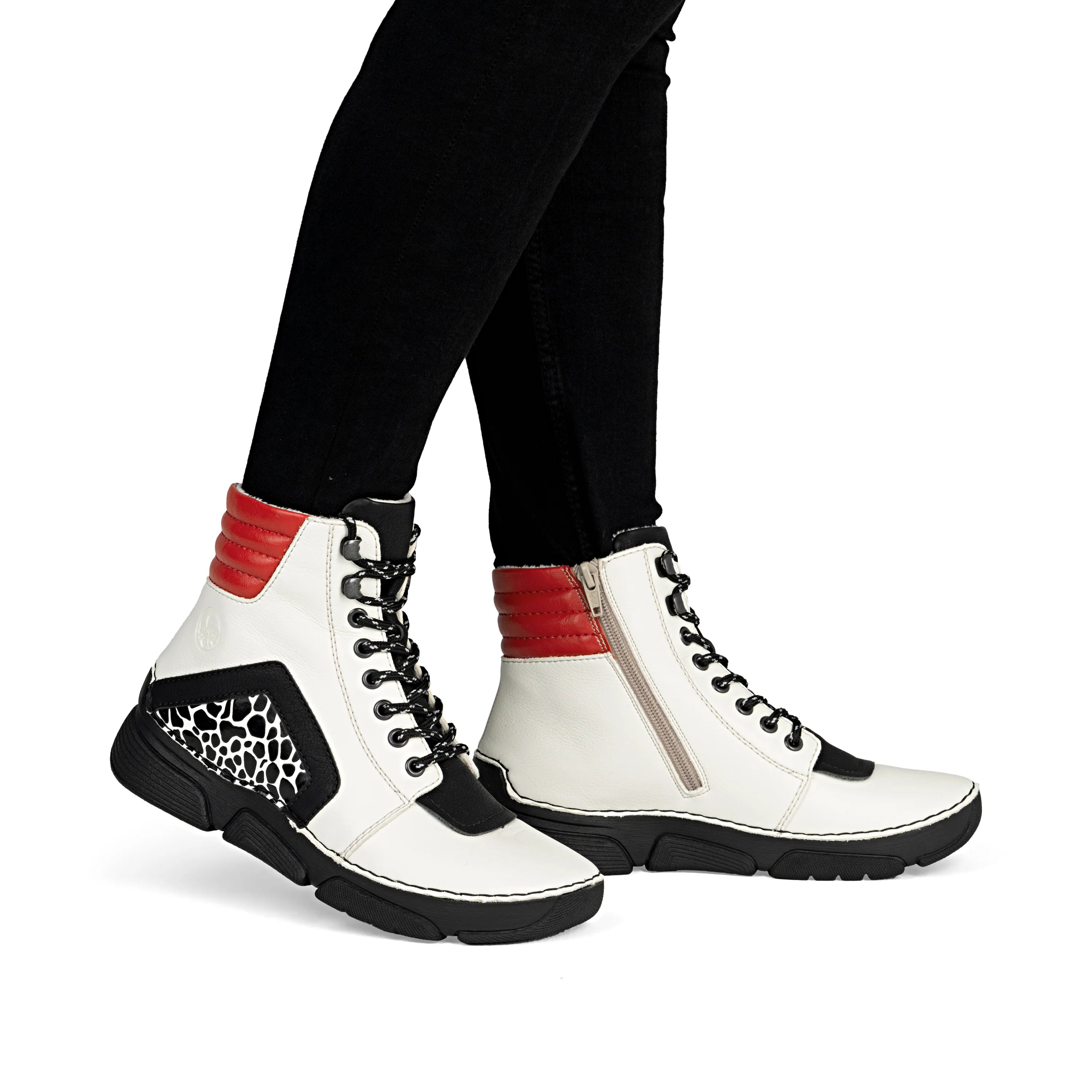 Rieker 45904-60 | Ankle Boot | Black/White/Red
