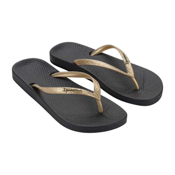 Anatomica Tan Flip Flop | Black/Gold