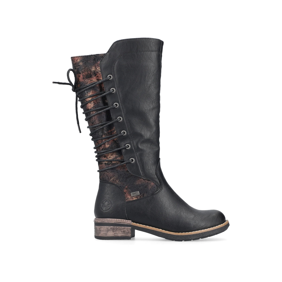 Rieker | 94694-00 Long Lace Back Boot | Black