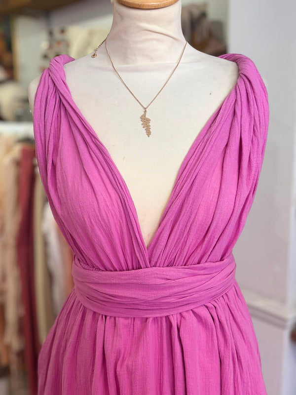 Cotton Infinity Dress | Pink/Purple