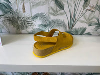 Yokono | LANKA-261 | Suede Platform Sling Back Sandal | Mustard Yellow