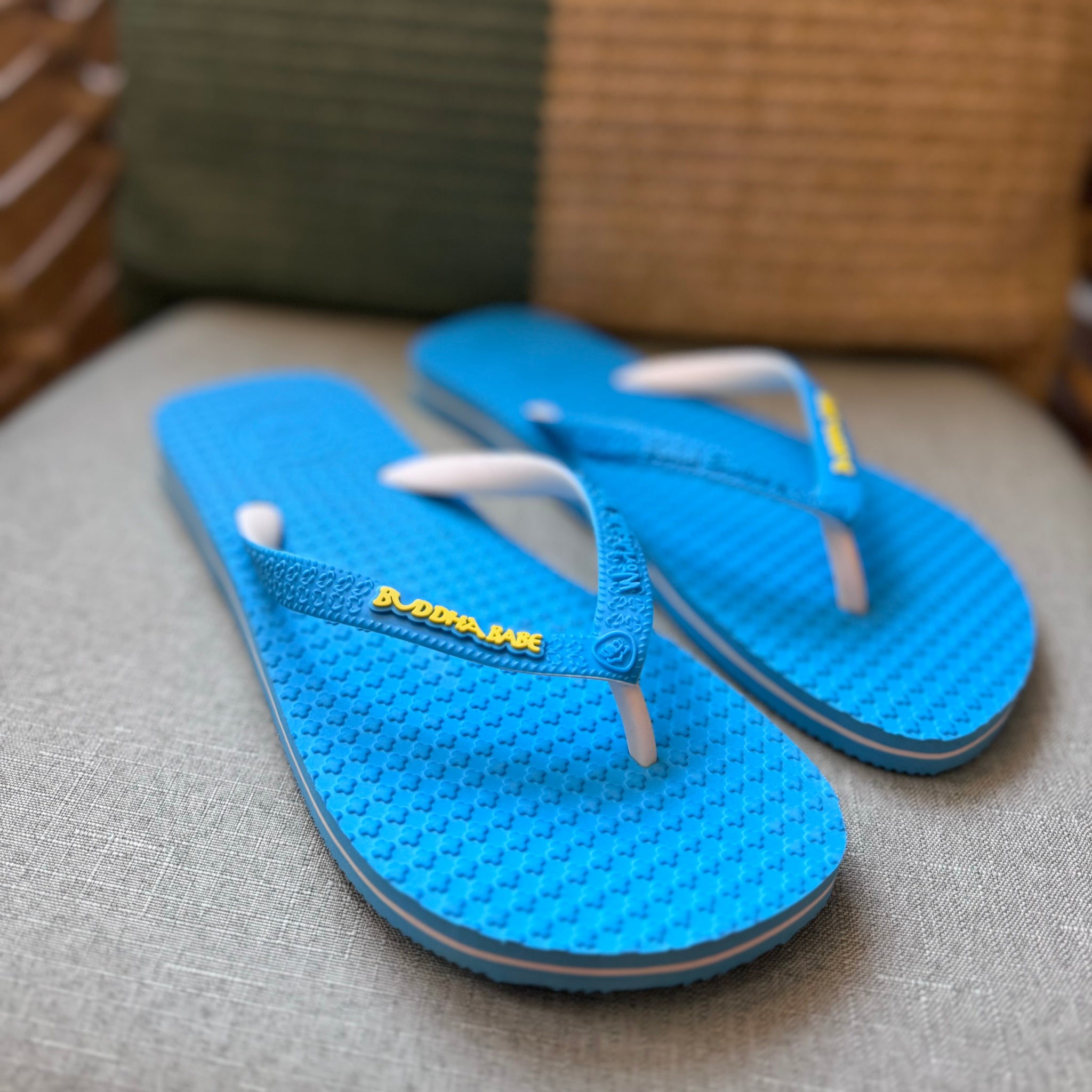 Buddha Babe Flip Flops Bright Blue