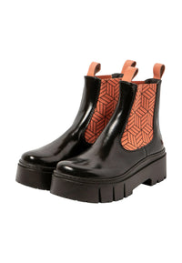 ART | Leeds Nappa Shiny Ankle Boot 1766 | Black/Flamingo