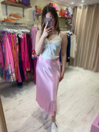 Aurora Satin Skirt | Dolly Pink