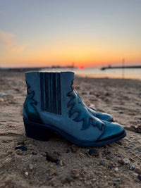 Felmini | Short Two Tone Cowboy Boot | Teal