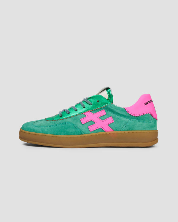 Another Trend | Iconic II | Leather Trainer | Green/Pink