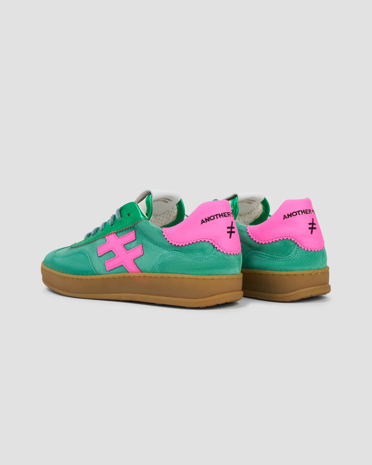Another Trend | Iconic II | Leather Trainer | Green/Pink