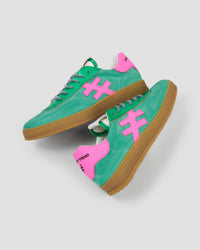 Another Trend | Iconic II | Leather Trainer | Green/Pink