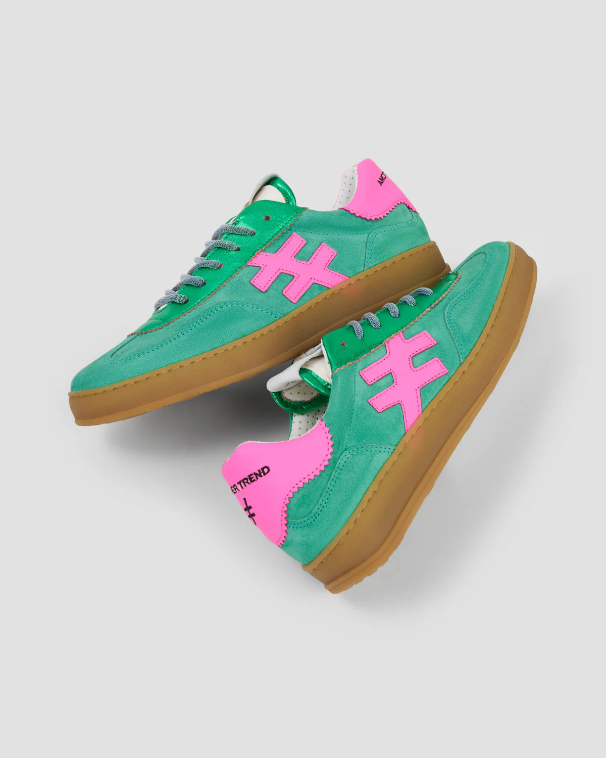 Another Trend | Iconic II | Leather Trainer | Green/Pink