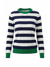 Alice Collins | Etta Pullover | Emerald/Rich Navy