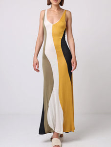 Abstract Print Soft Knit Maxi Dress | Multi