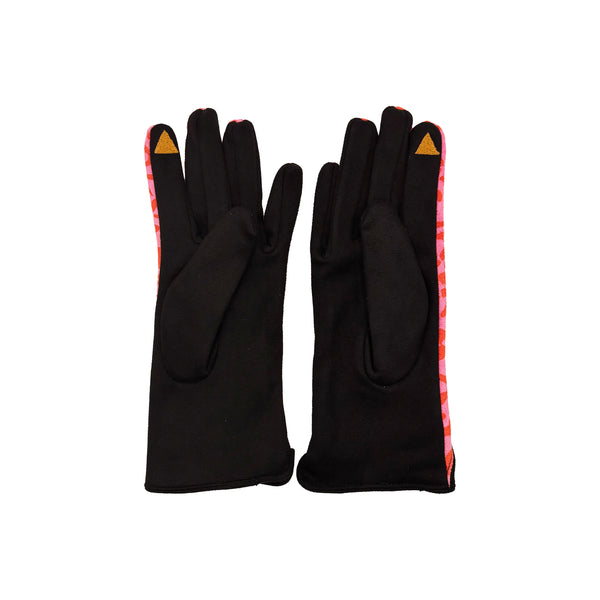 Animal Print Pink and Black Gloves