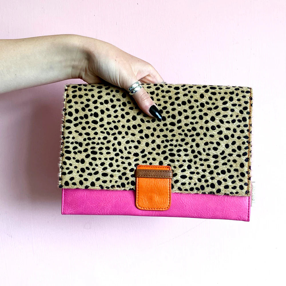Animal Print Cheetah Travel Wallet | Orange Multi