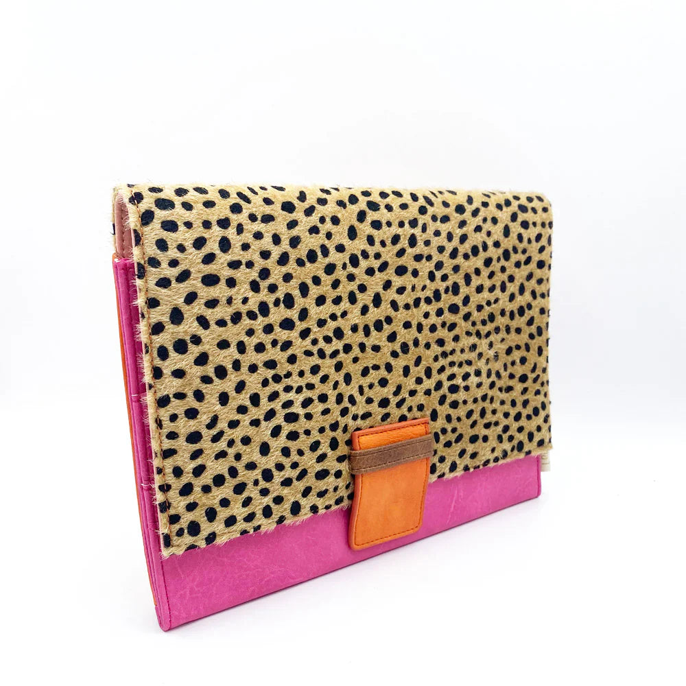 Animal Print Cheetah Travel Wallet | Orange Multi
