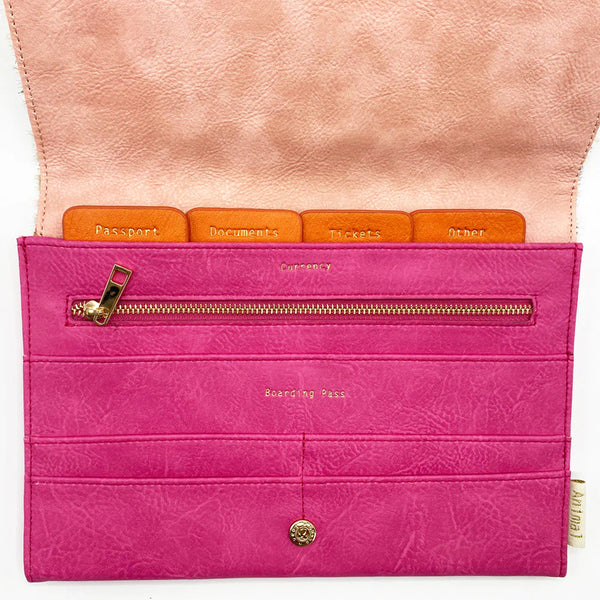 Animal Print Cheetah Travel Wallet | Orange Multi