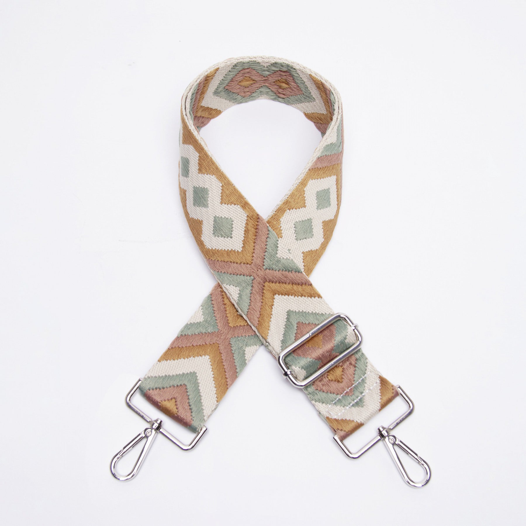 Aztec Embroidered Bag Strap | Beige