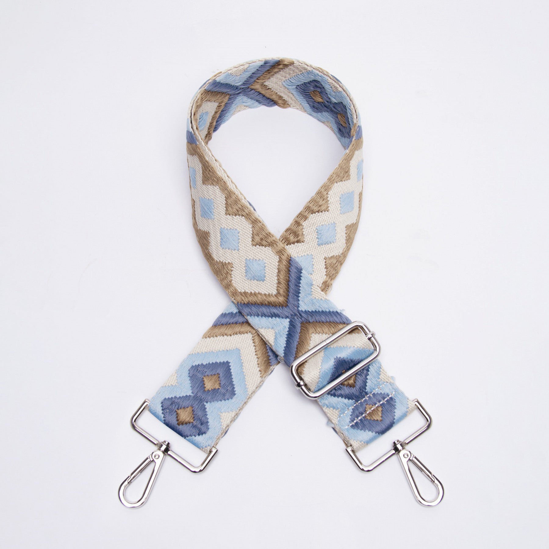Aztec Embroidered Bag Strap | Blue