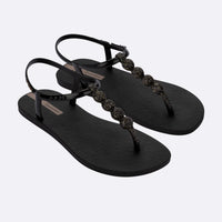 Class Easy On Glow | Flat Sandal | Black Glitter
