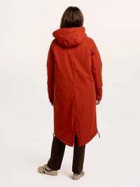 Pop Longline Waterproof Coat | Burnt Orange