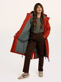 Pop Longline Waterproof Coat | Burnt Orange