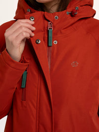 Pop Longline Waterproof Coat | Burnt Orange