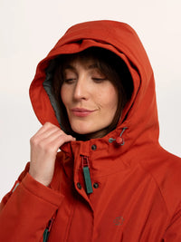 Pop Longline Waterproof Coat | Burnt Orange