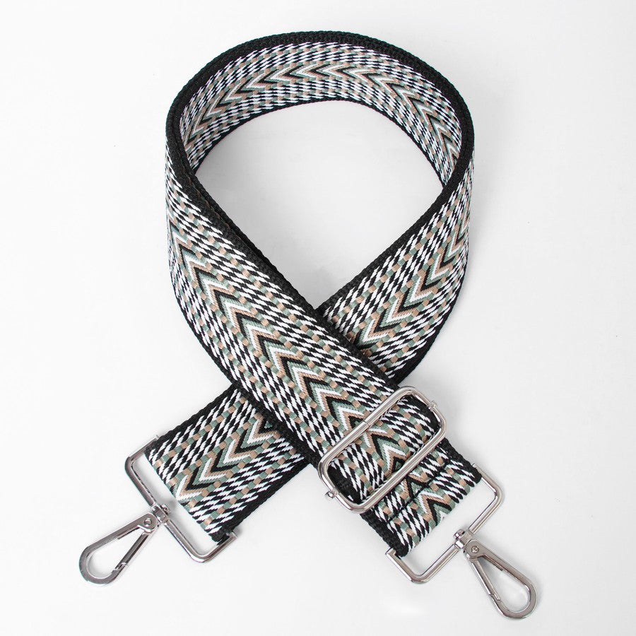 Chevron Design Bag Strap | Sage Multi